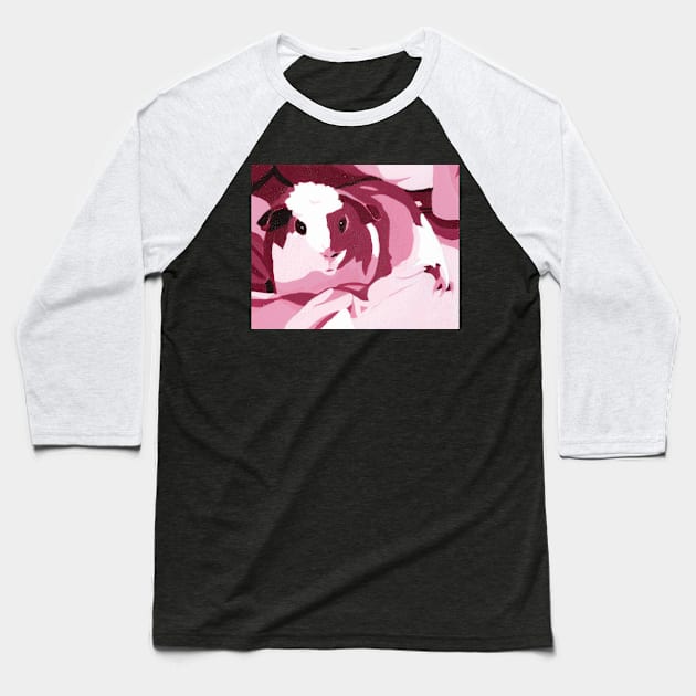 Monochrome Guinea Pig Baseball T-Shirt by Elora0321